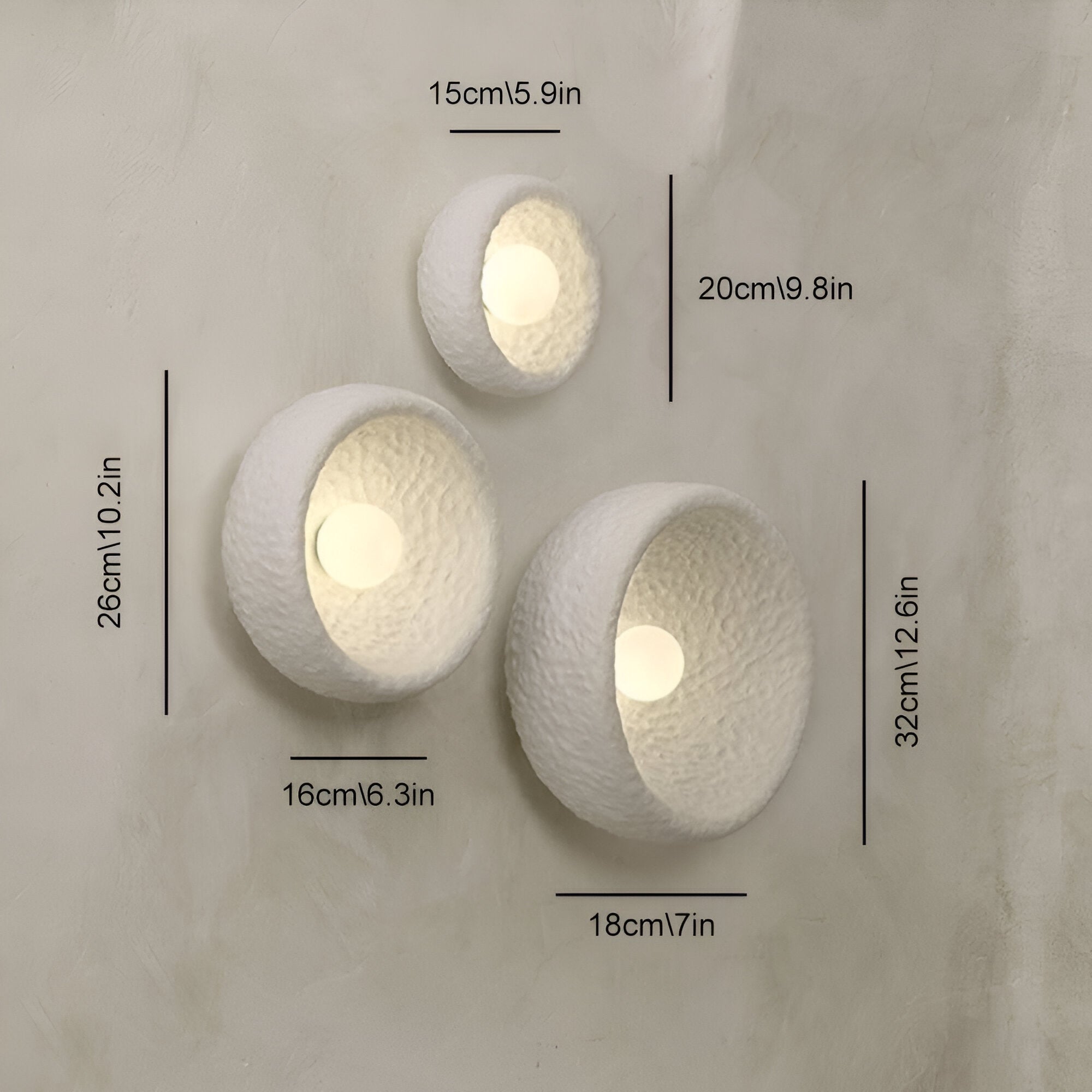 Nordic Lunar Textured Resin Glass Shade Wall Light