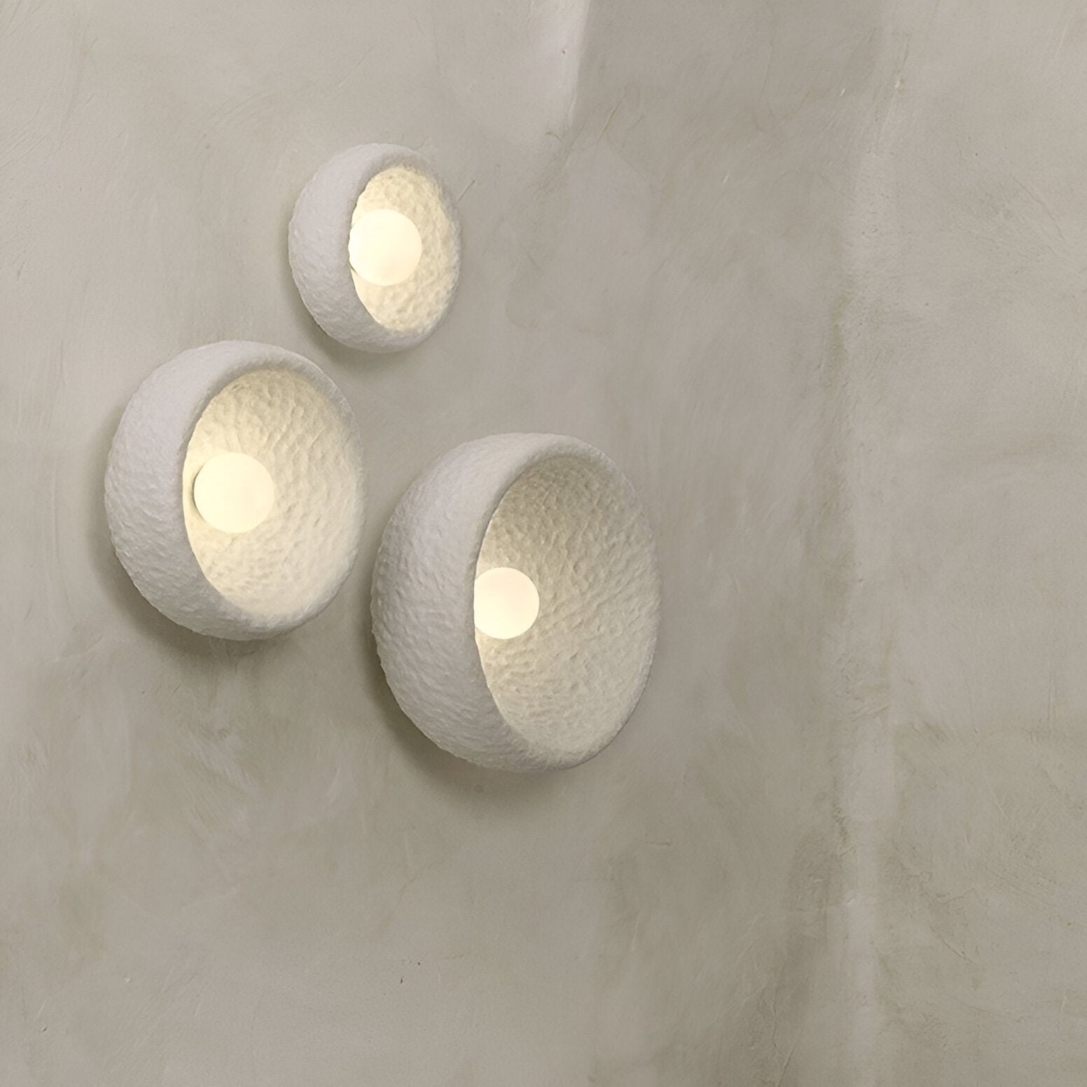 Nordic Lunar Textured Resin Glass Shade Wall Light