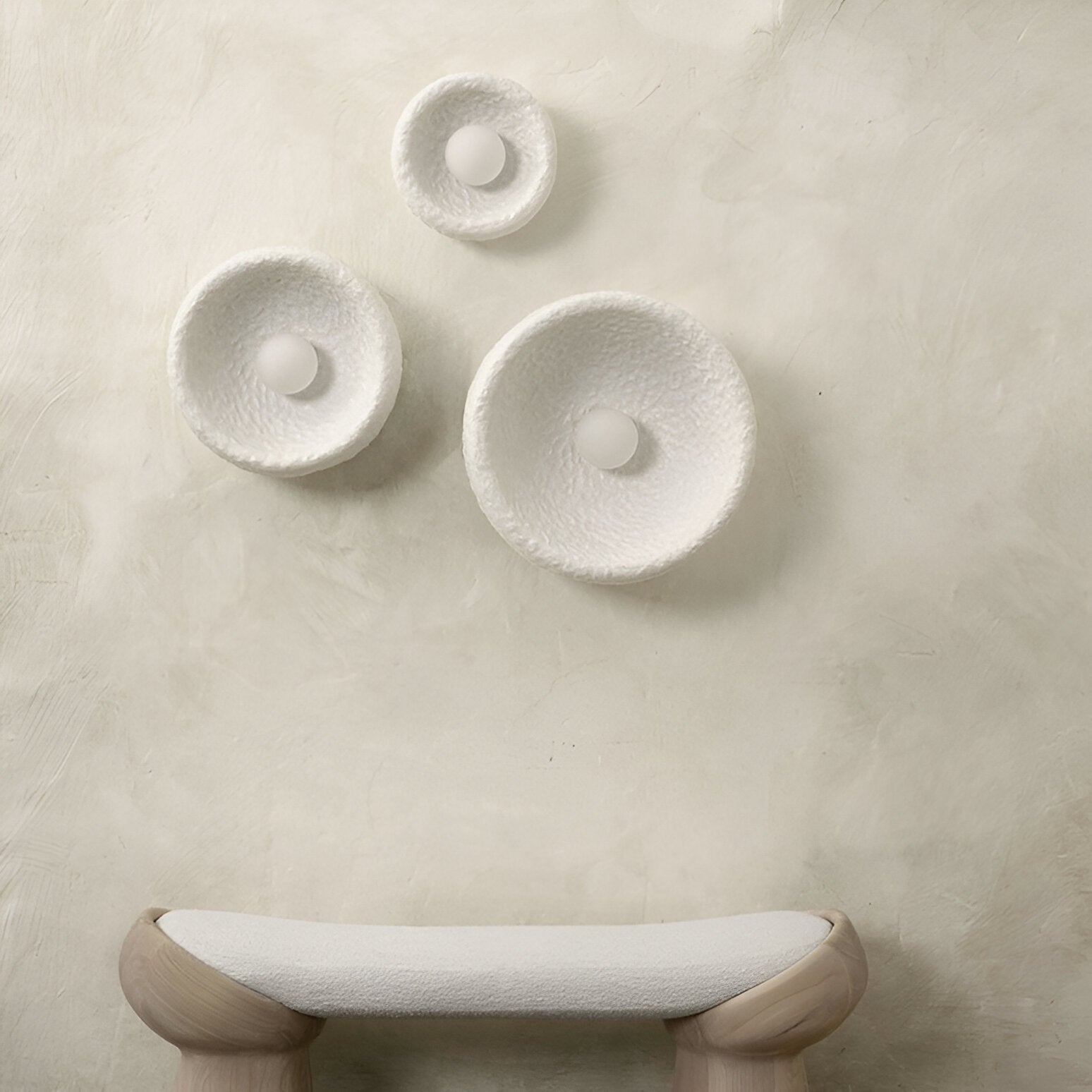 Nordic Lunar Textured Resin Glass Shade Wall Light