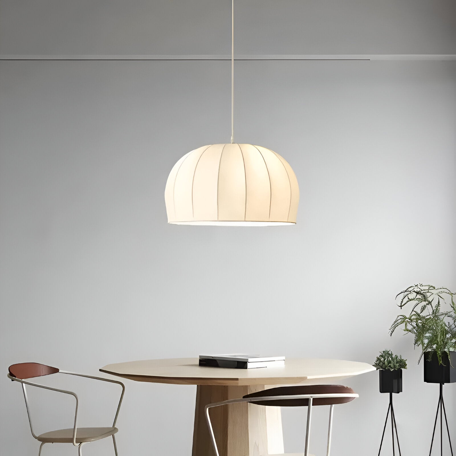 Japandi Modern Handmade Silk Pendant Light