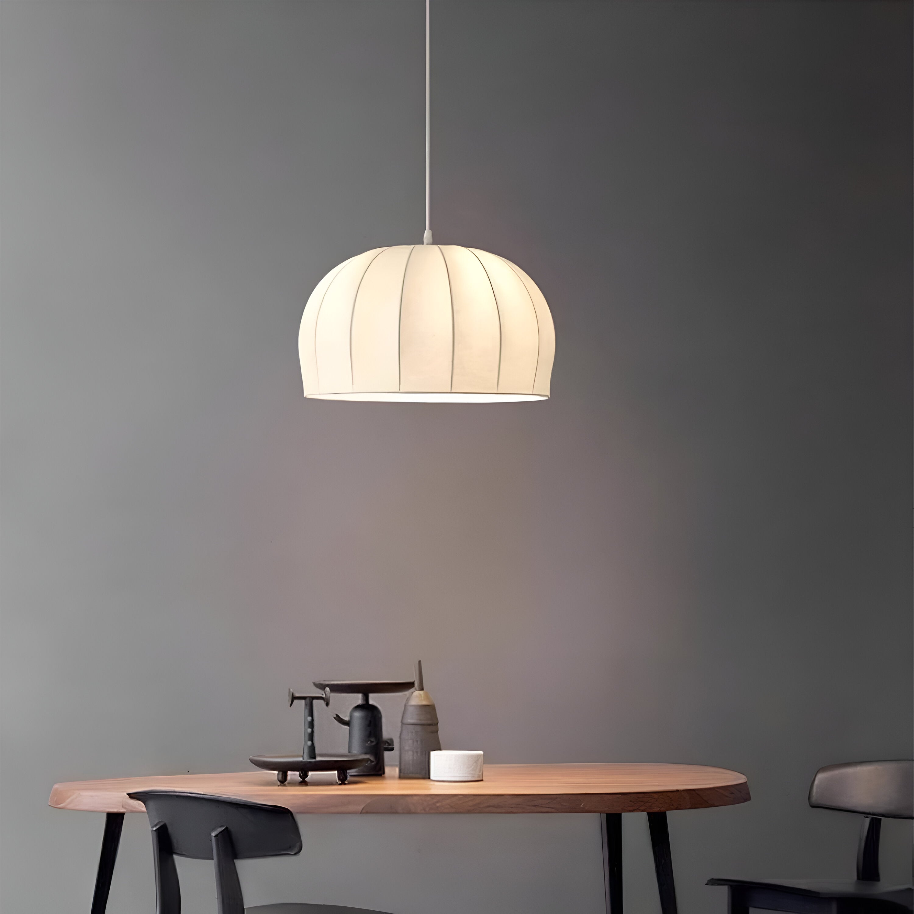 Japandi Modern Handmade Silk Pendant Light