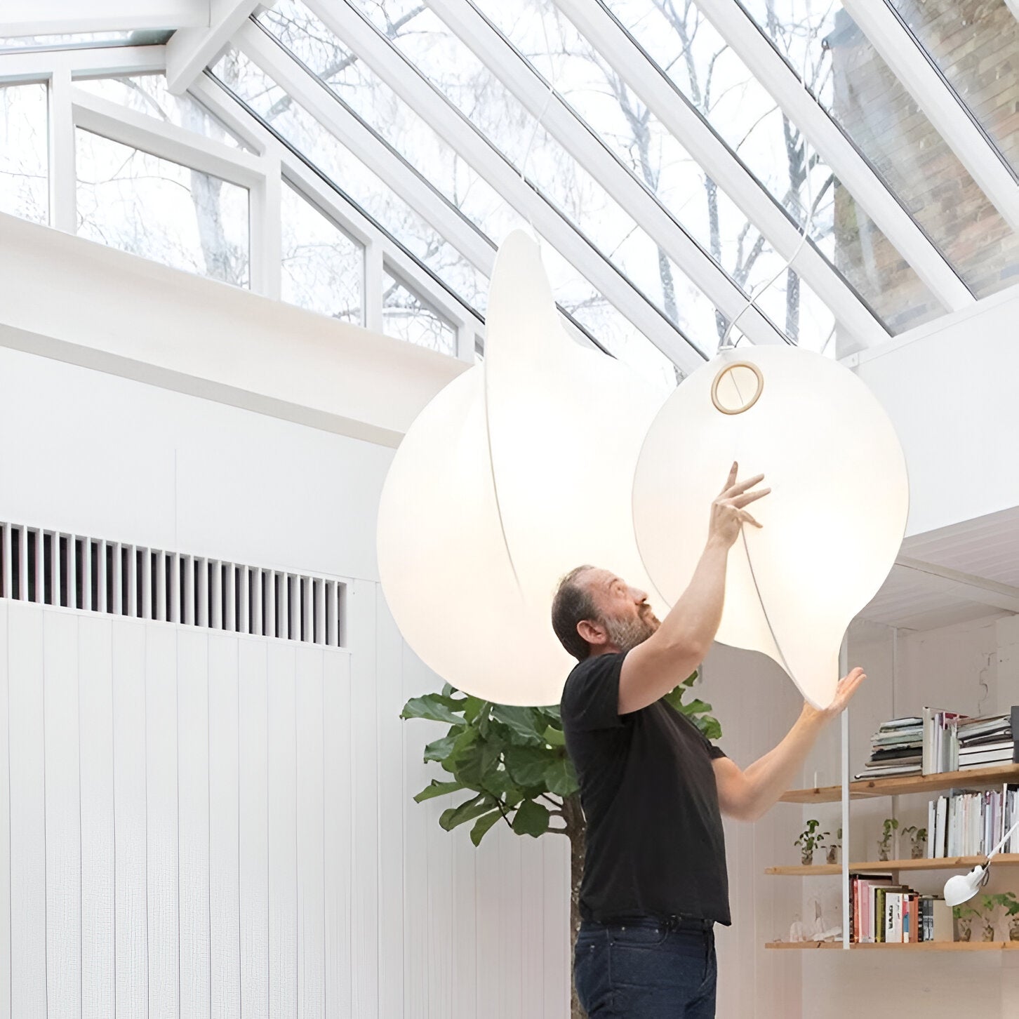 Nordic Organic Sculptural Silk Pendant Light