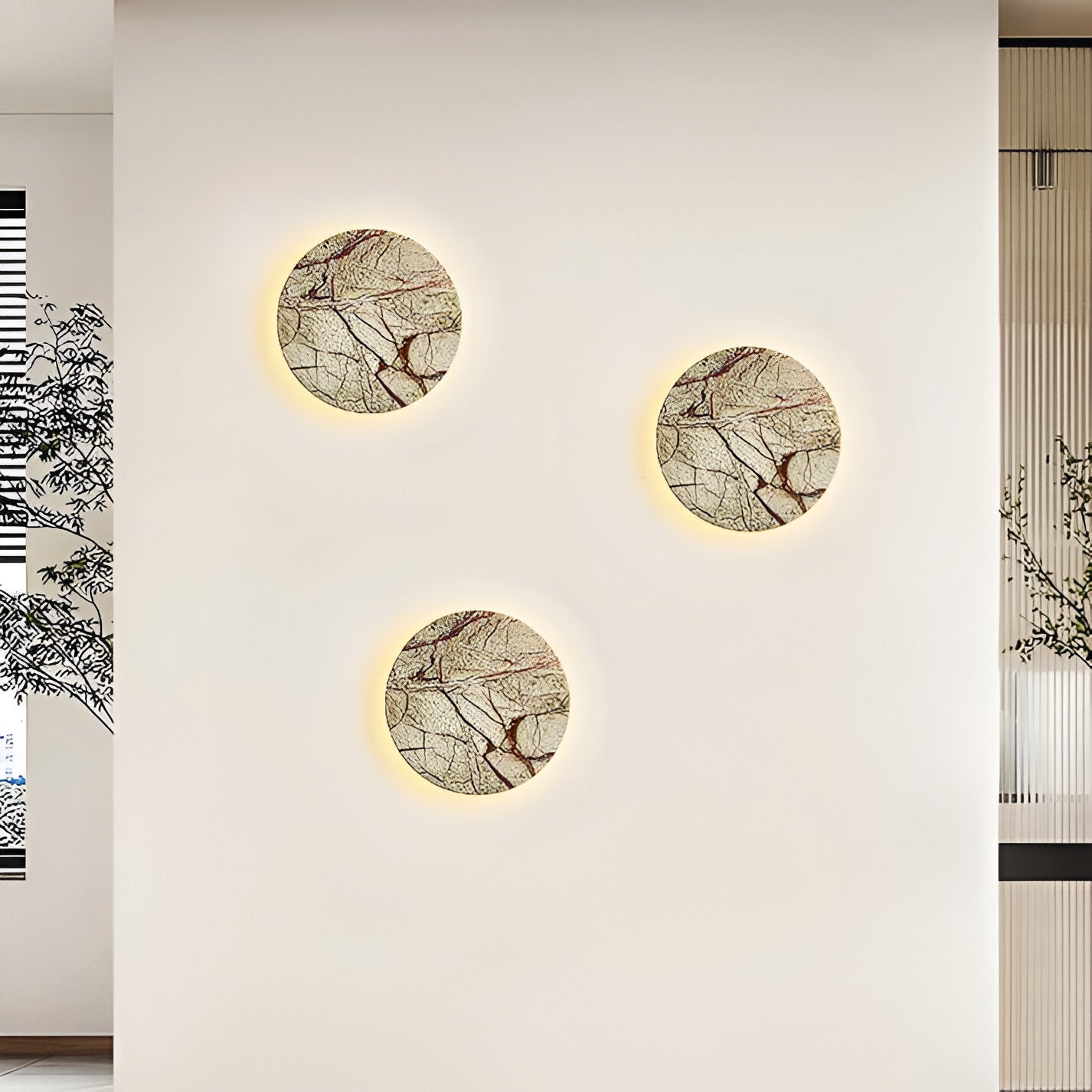 Nordic Round Marble Stone LED Wall Light
