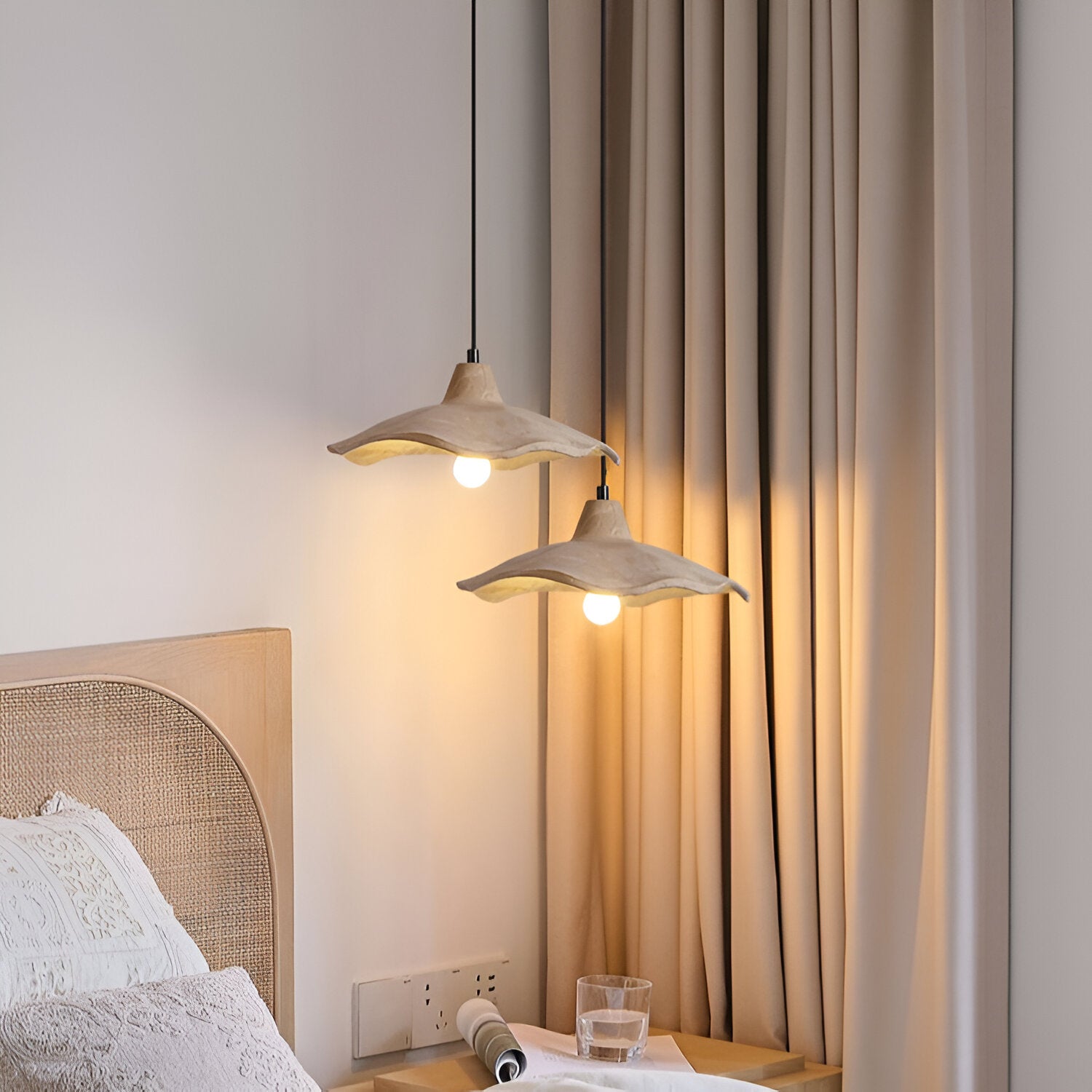 Nordic Wabi-Sabi Flower-Shaped Cement Pendant Light