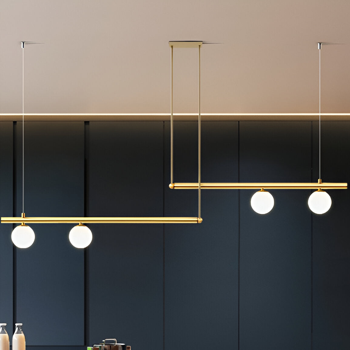 Nordic Glass Linear Luxury Pendant Light