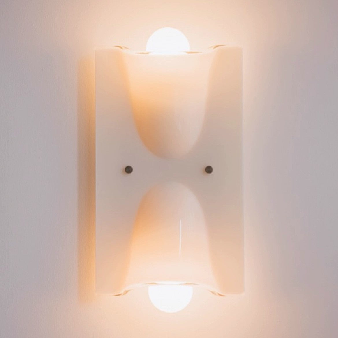 Linnea double head wall light switched on