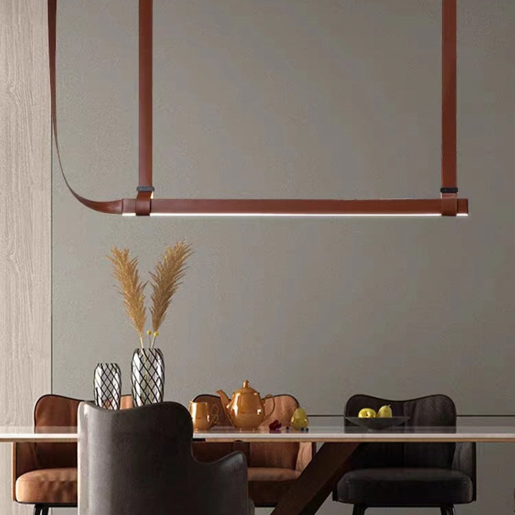 Luxen Minimalist Leather Linear Chandelier