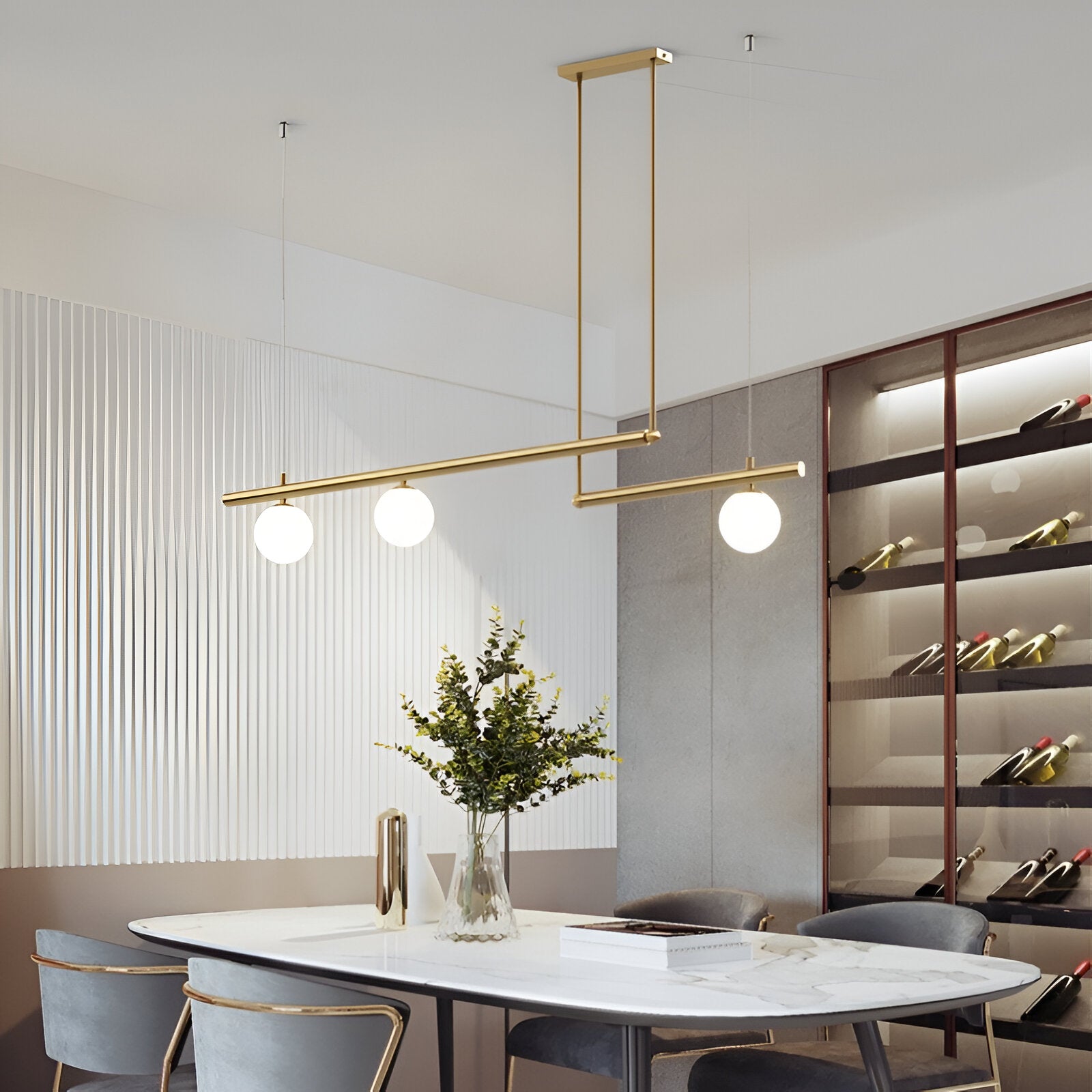 Nordic Glass Linear Luxury Pendant Light