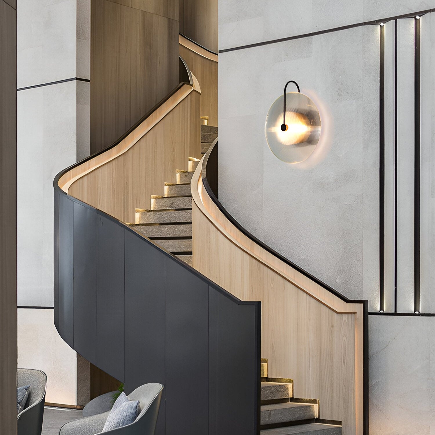 Modern Nordic Round Glass Wall Light