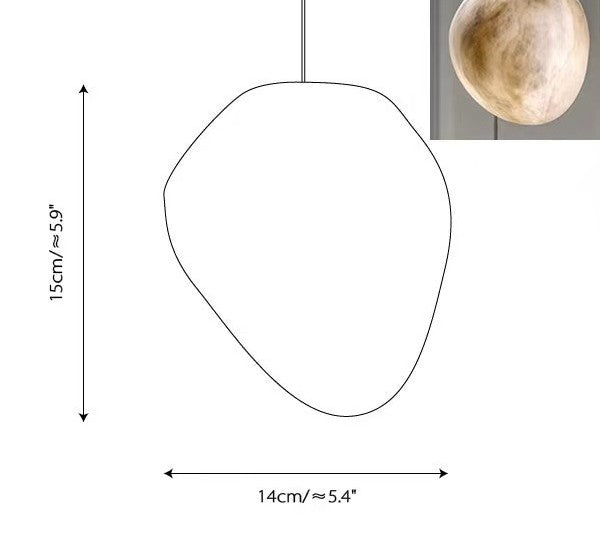 Living Sculpture Alabaster Brass Pendant Light