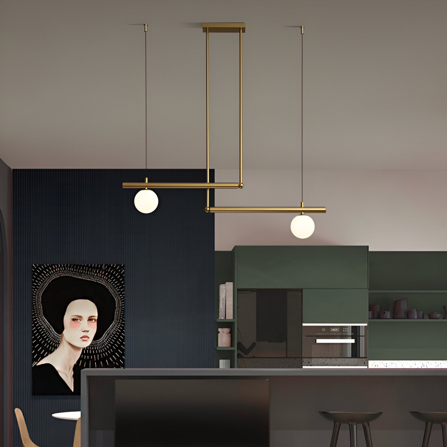 Nordic Glass Linear Luxury Pendant Light