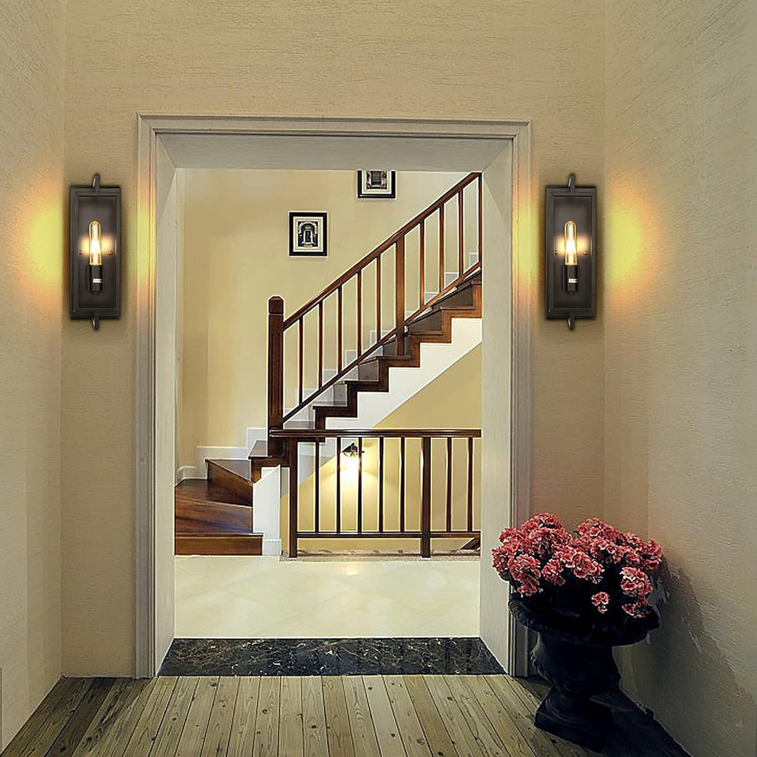 Industrial Metal Rectangular Frame Wall Light