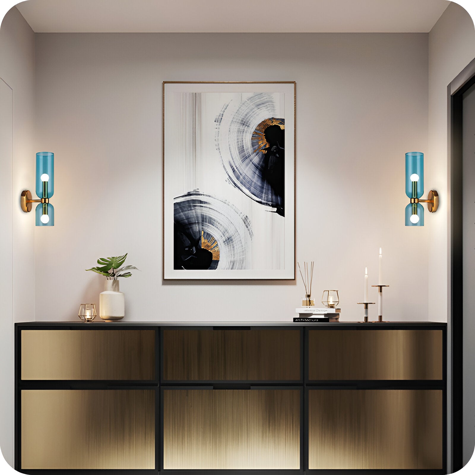 Nordic Double Head Glass Wall Light