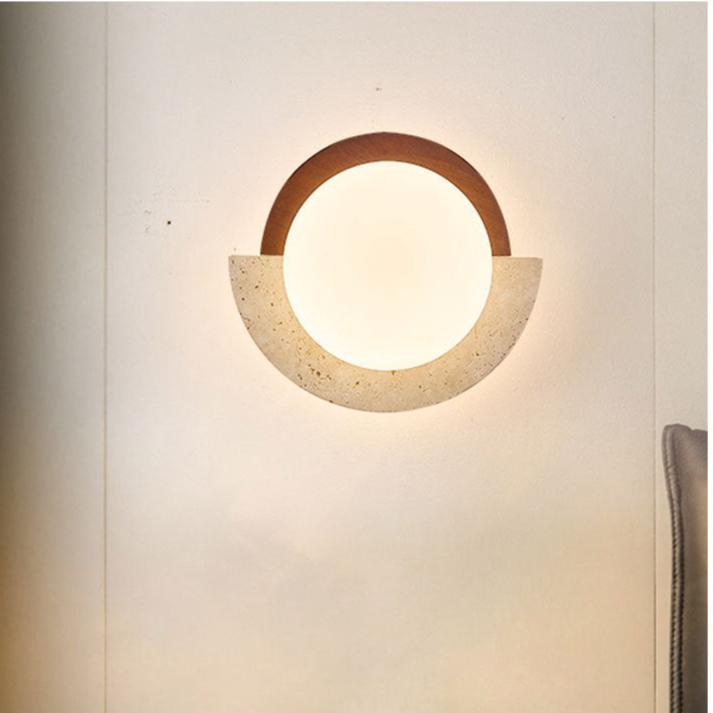 Modern Design Travertine Log Wabi-Sabi Style Wall Light