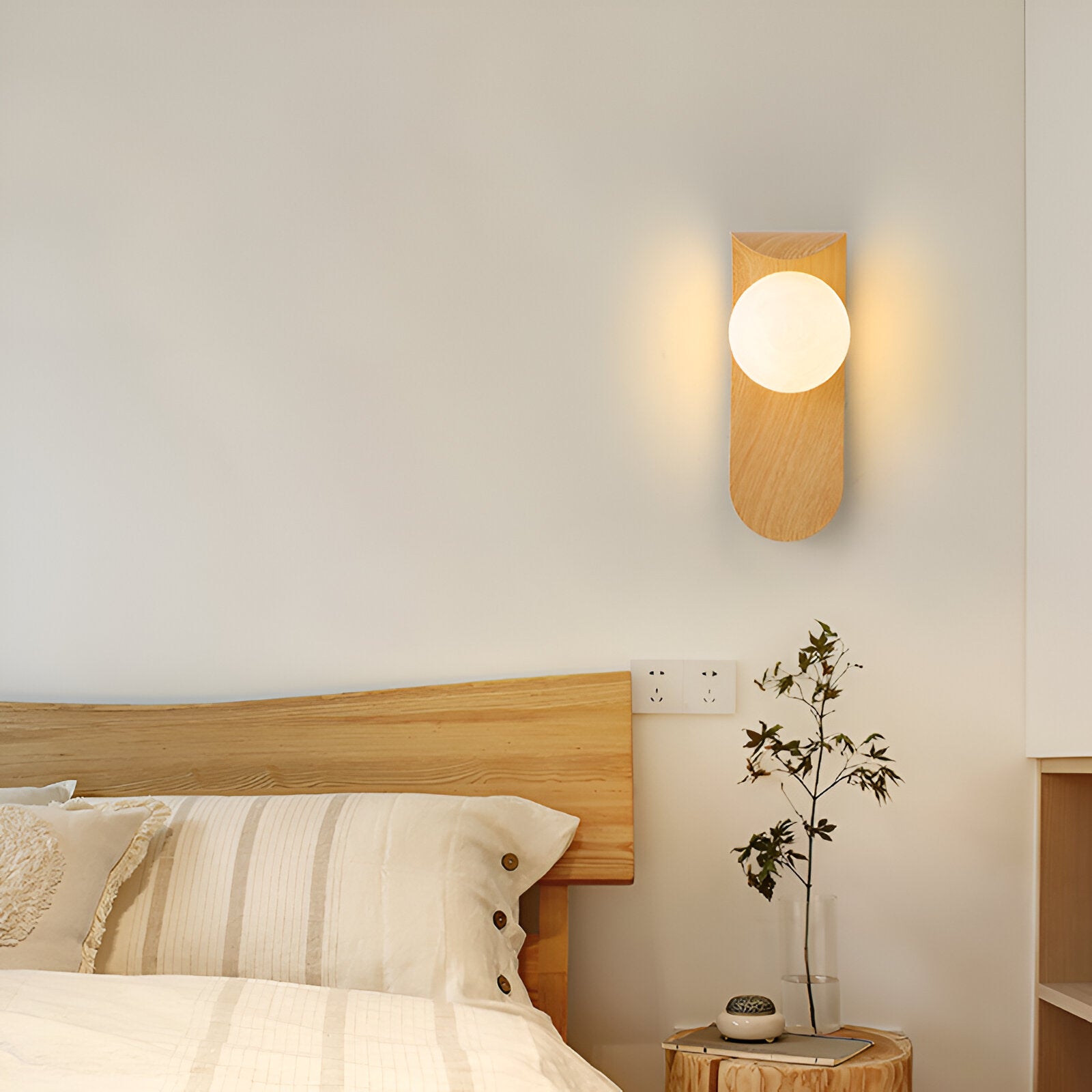 Carlyle Nordic Minimalist Iron Wood Accent LED Wall Light
