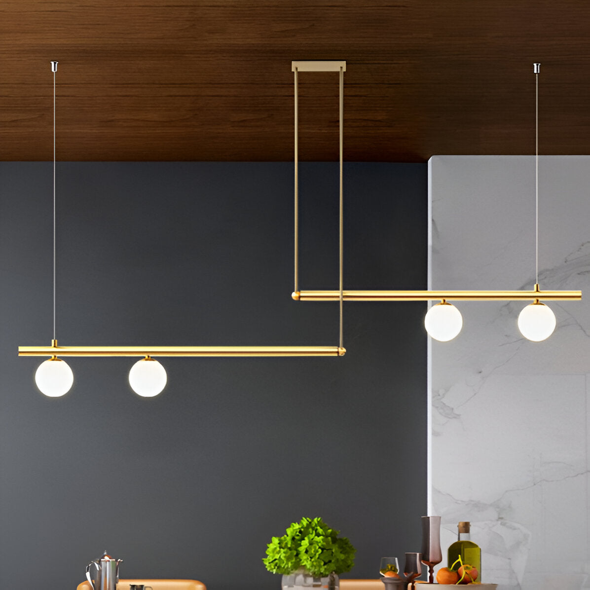 Nordic Glass Linear Luxury Pendant Light