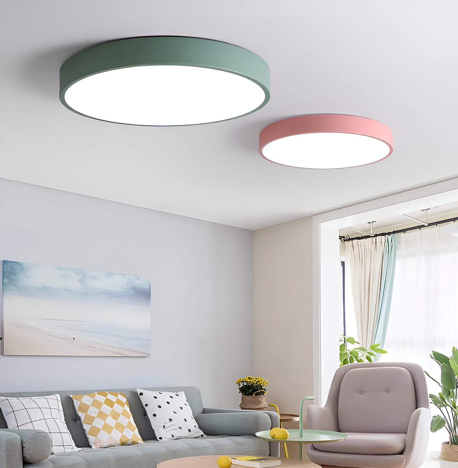 Lámpara de Techo LED de Color Macaron Moderno
