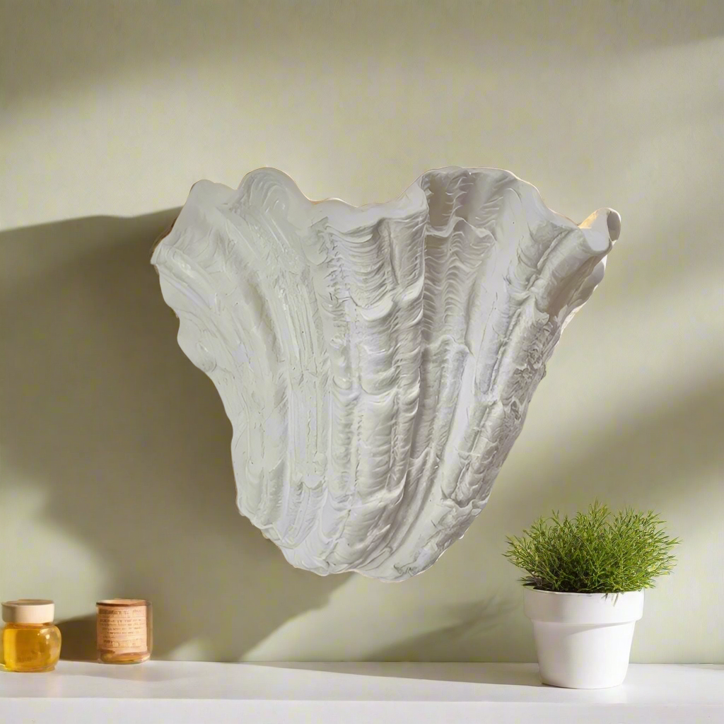 Coquille Sculptural Plaster Shell Wall Light
