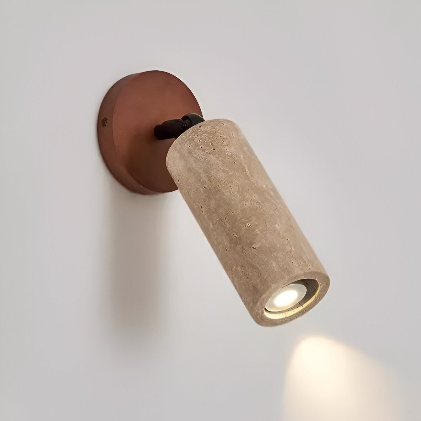 Gelbe Travertin Holz verstellbare Decken- und Wandleuchte