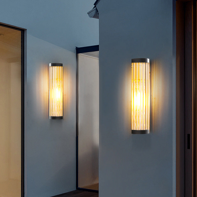 Lampada da parete esterna in metallo sem cilindrica Orr moderna, impermeabile IP65