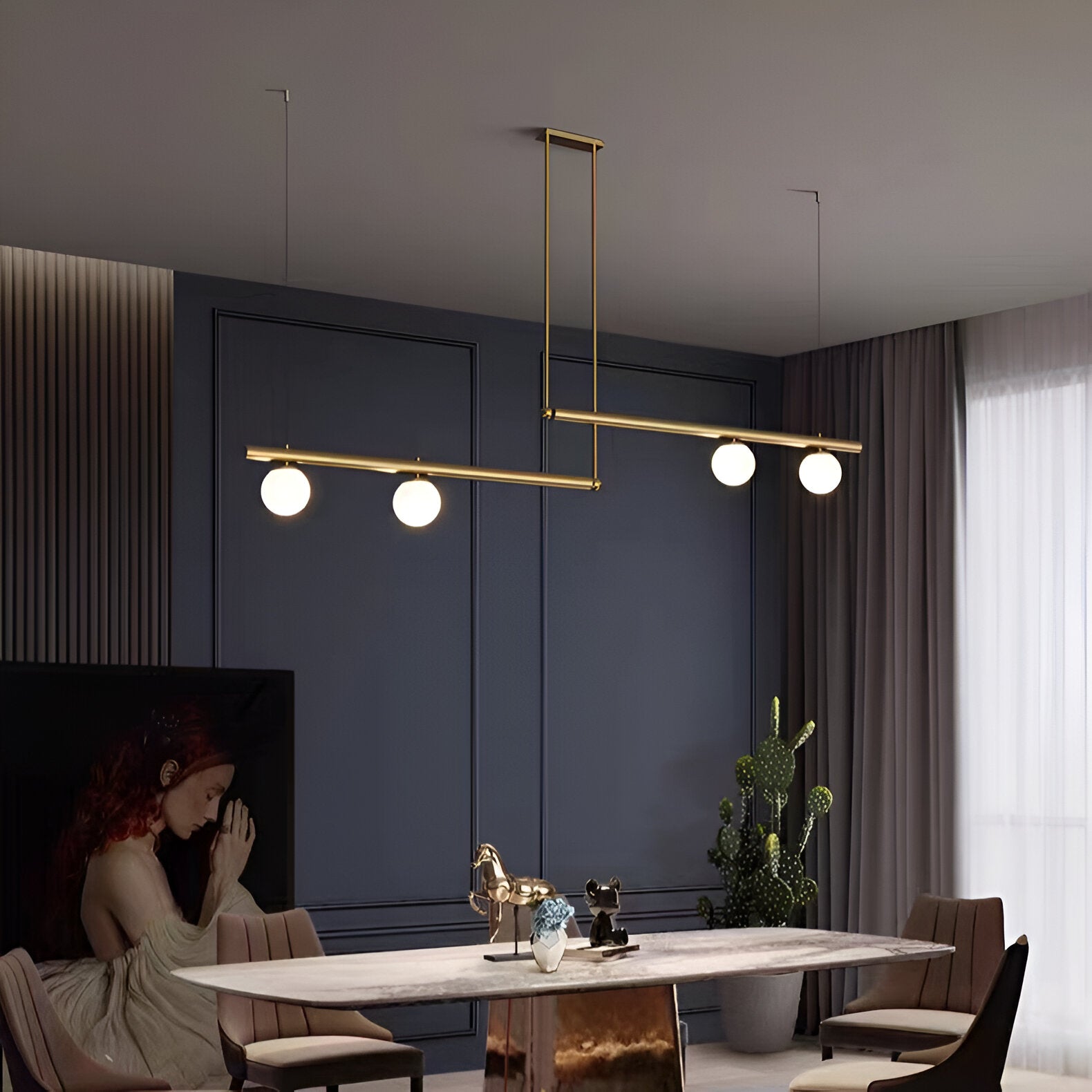 Nordic Glass Linear Luxury Pendant Light
