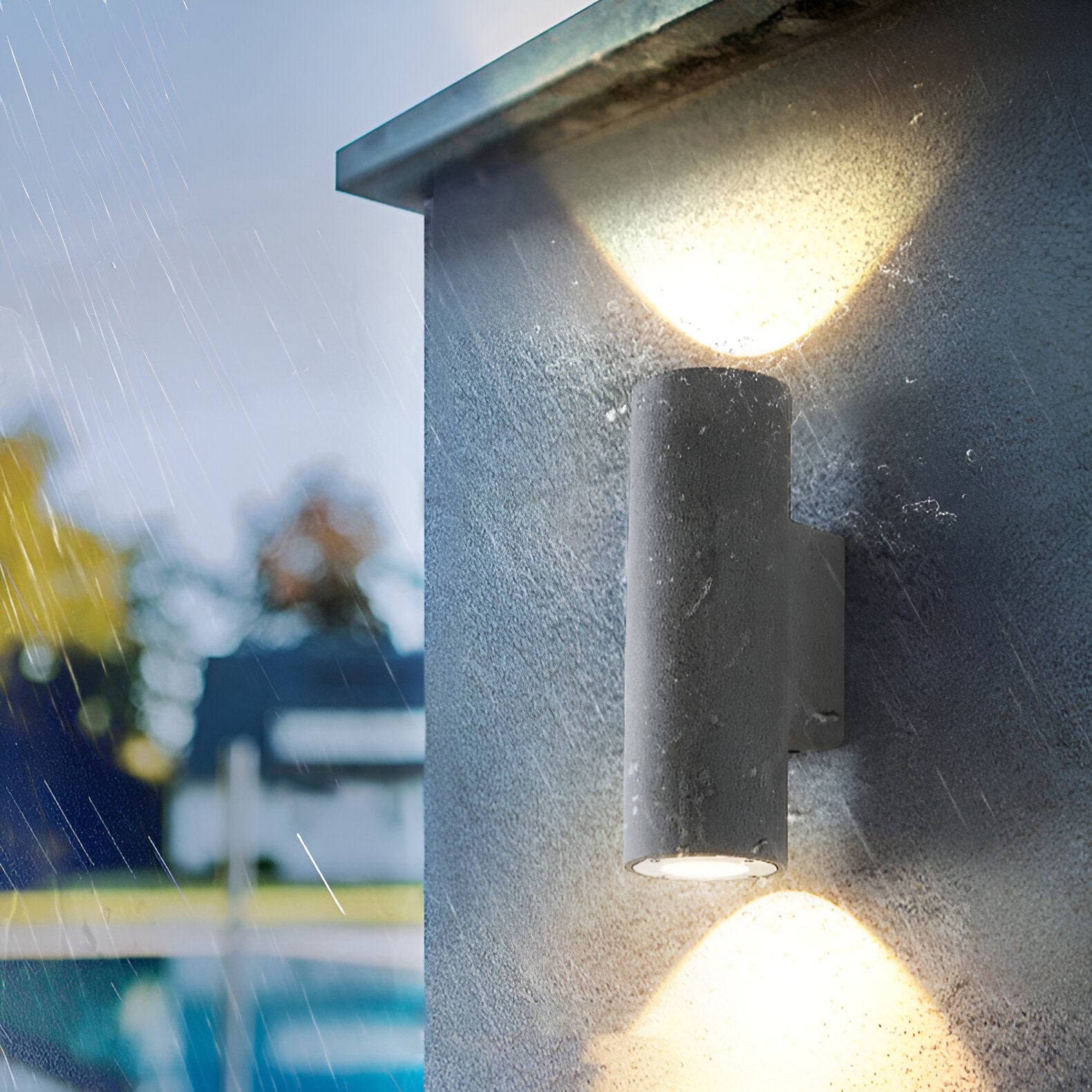 Midnight Glow Minimalist Cement Indoor Outdoor Wall Light