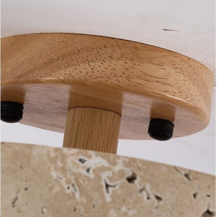 Lampada da soffitto rotonda gialla in travertino a spettro completo