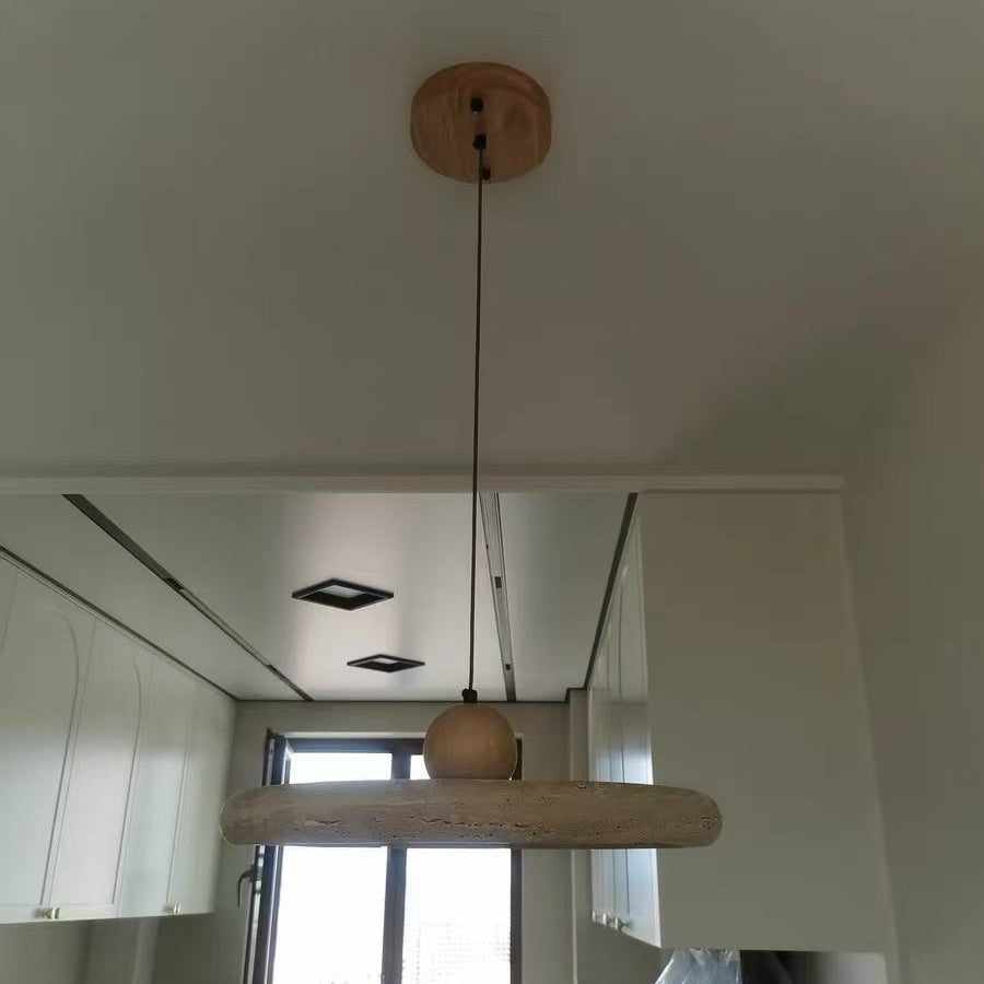 Yellow Cave Stone Wabi-Sabi Marble Pendant Light