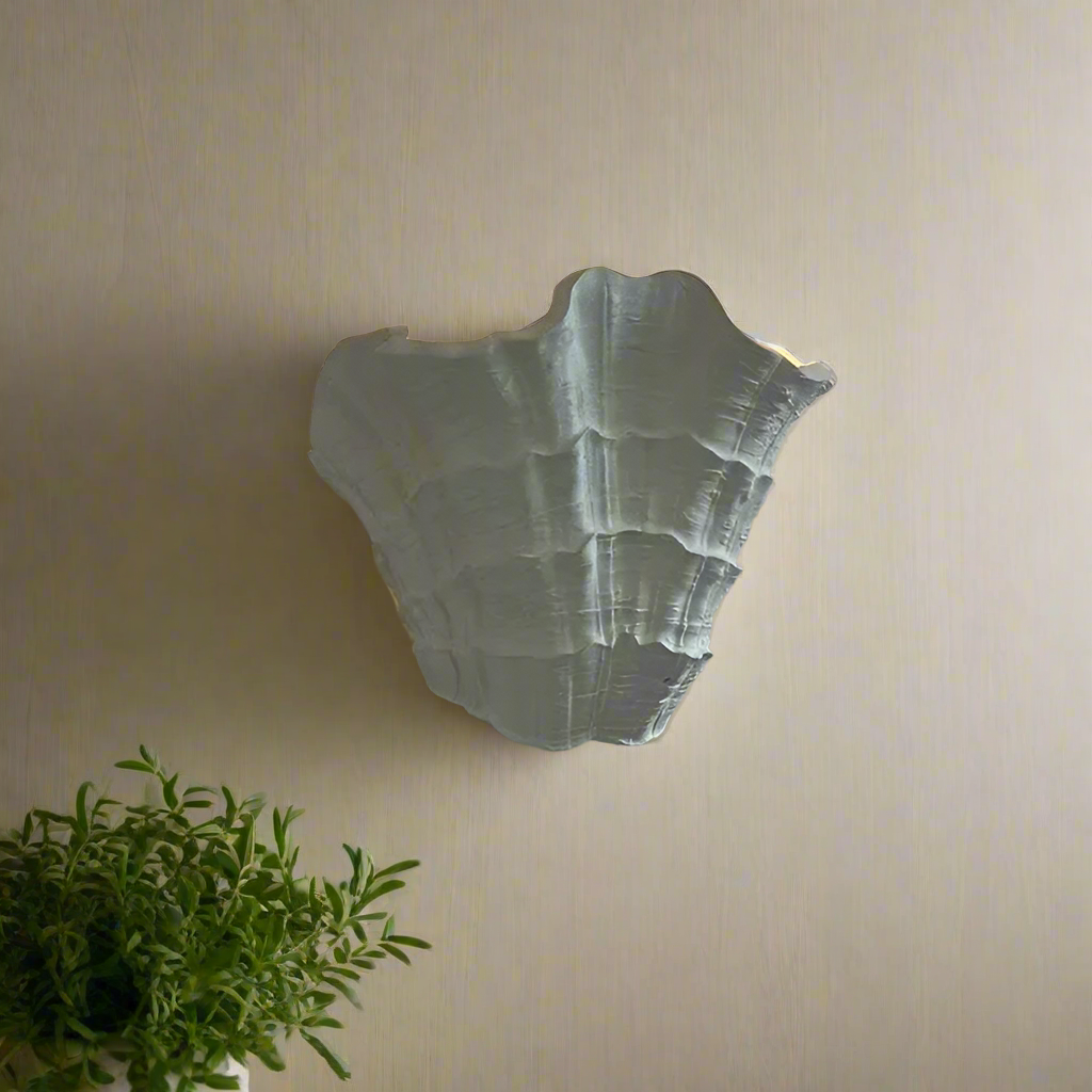 Coquille Sculptural Plaster Shell Wall Light