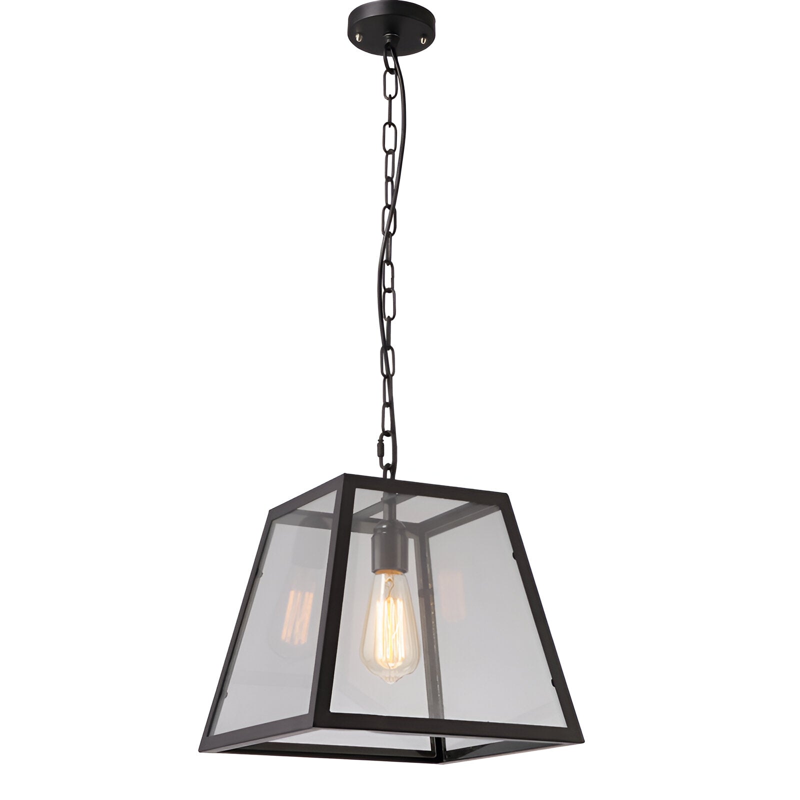 Retro Industrial Style Glass Pendant Light