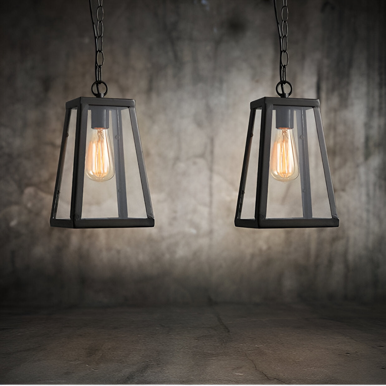 Retro Industrial Style Glass Pendant Light