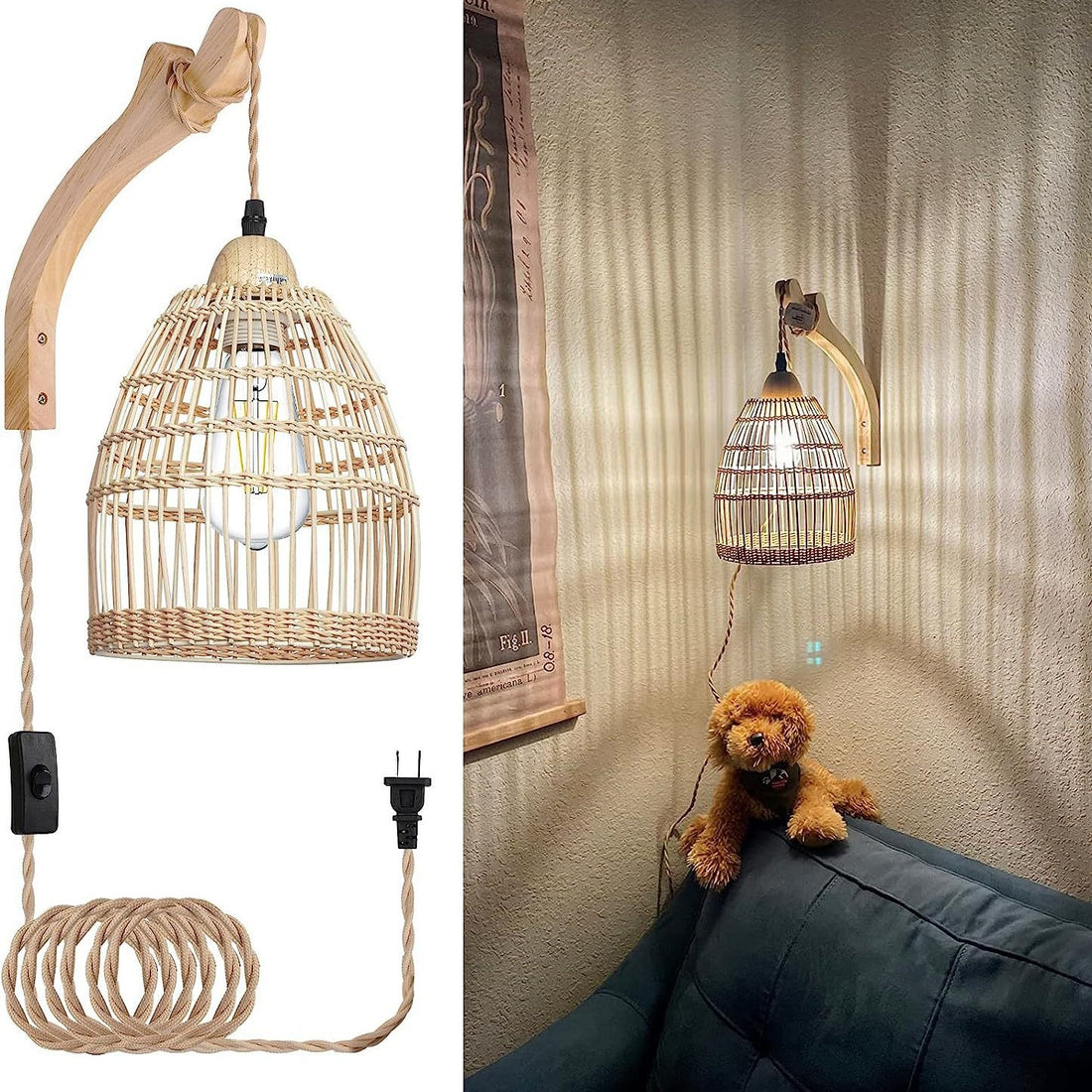 Retro Style Hemp Rope Pastoral Wall Light