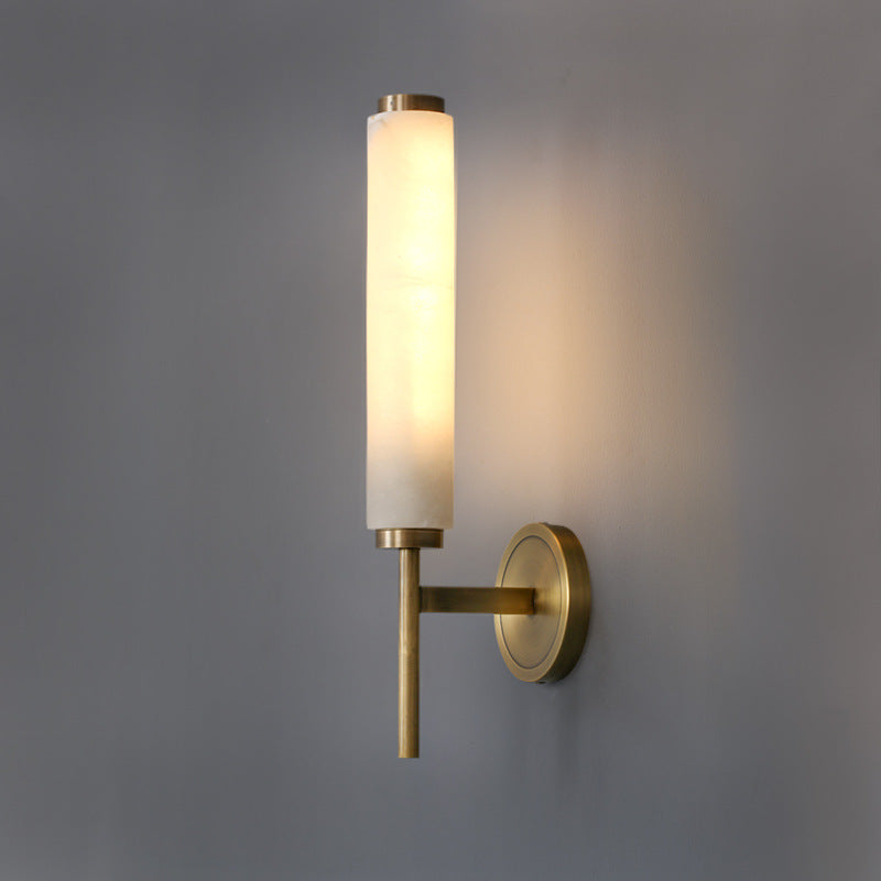 Elysian Grace Sculptural Alabaster Brass Wall Lamp