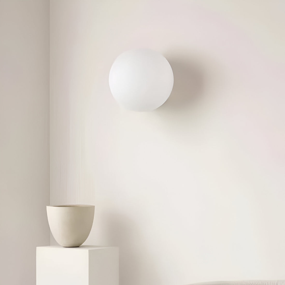 Lampe murale ronde en verre Dioscuri minimaliste