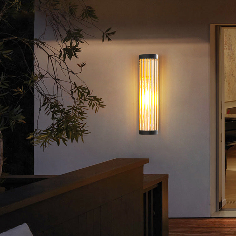 Lampada da parete esterna in metallo sem cilindrica Orr moderna, impermeabile IP65