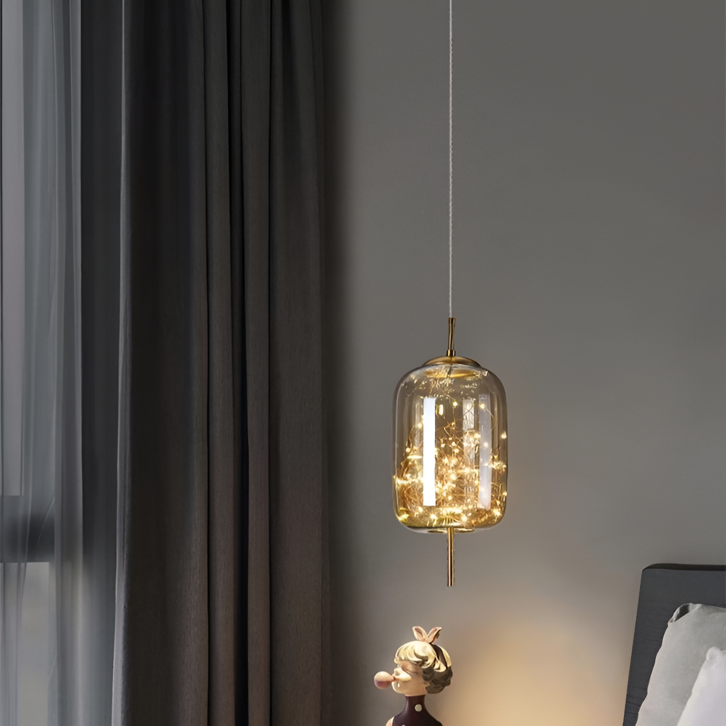 Lampe suspendue en verre moderne de luxe nordique