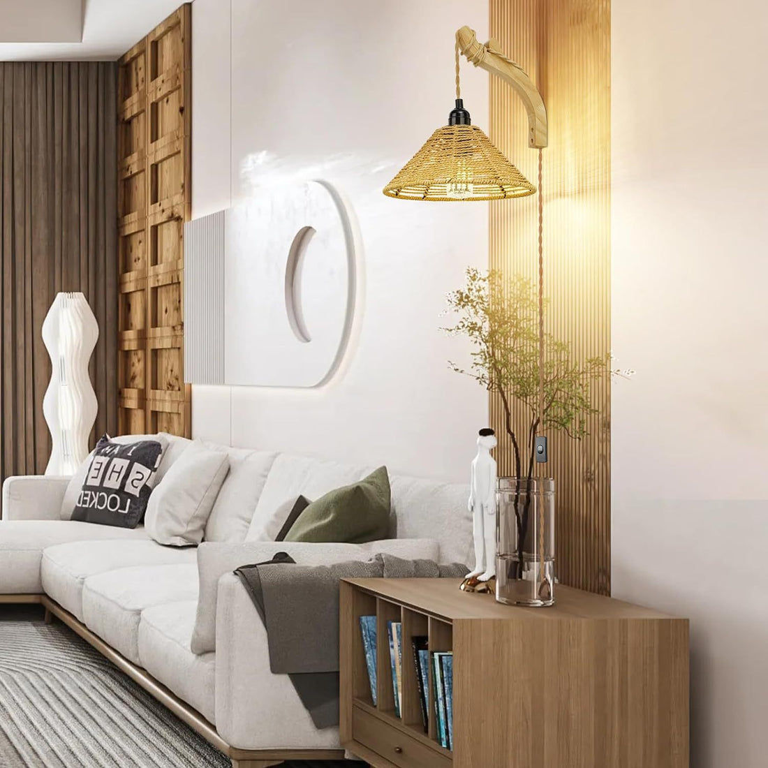 Boho Style Hand-Woven Wall Light