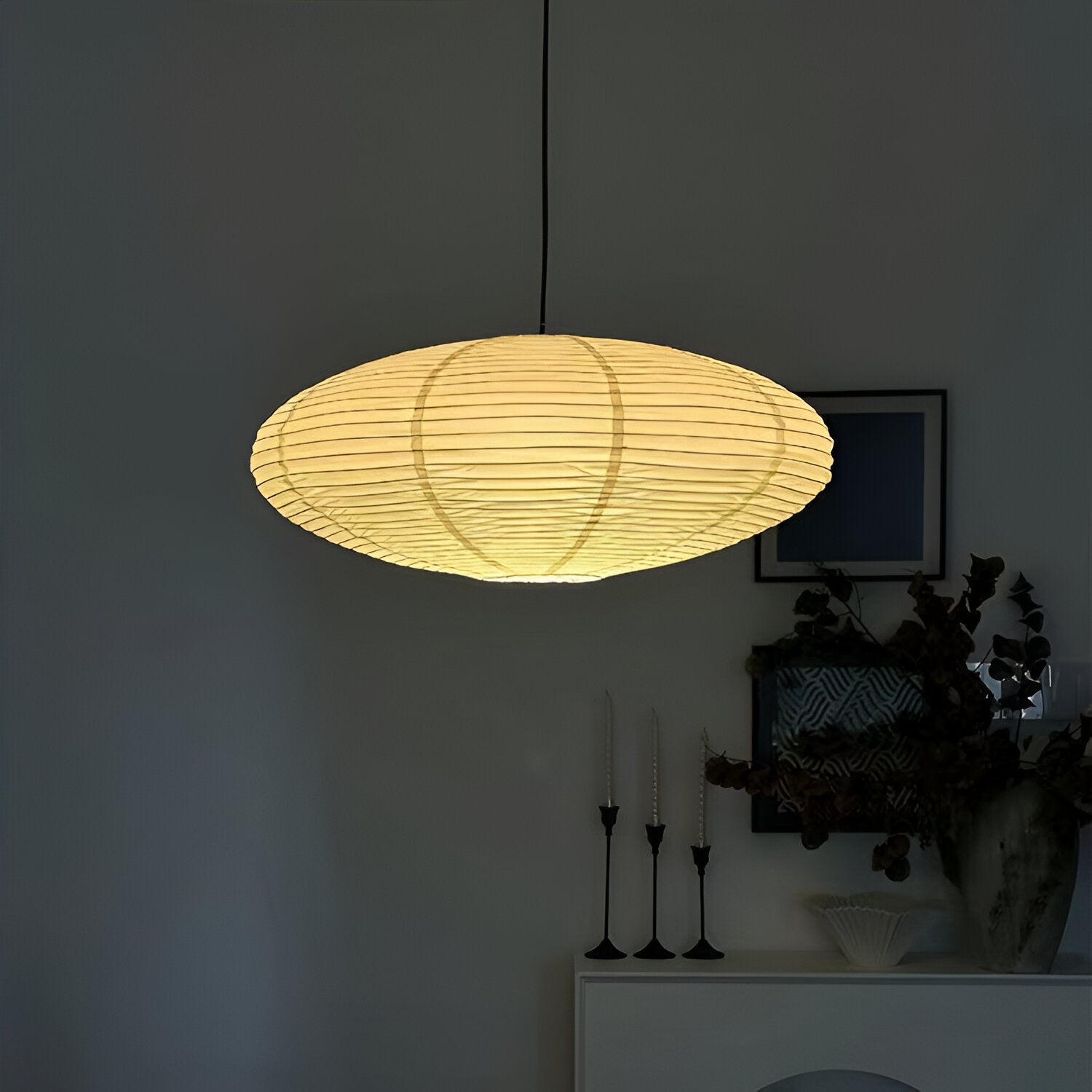 The Mist Shard Japandi Paper Pendant Light