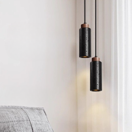 Morvain Medieval Black Travertine Pendant Light