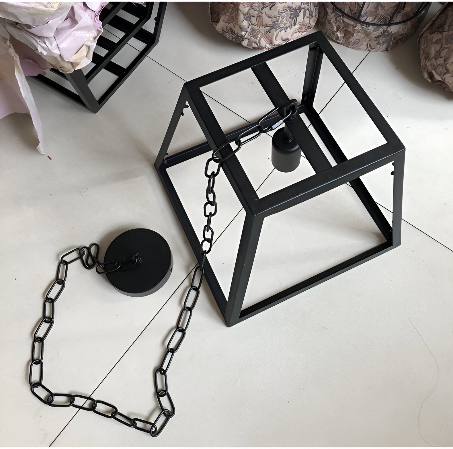 Retro Industrial Style Glass Pendant Light