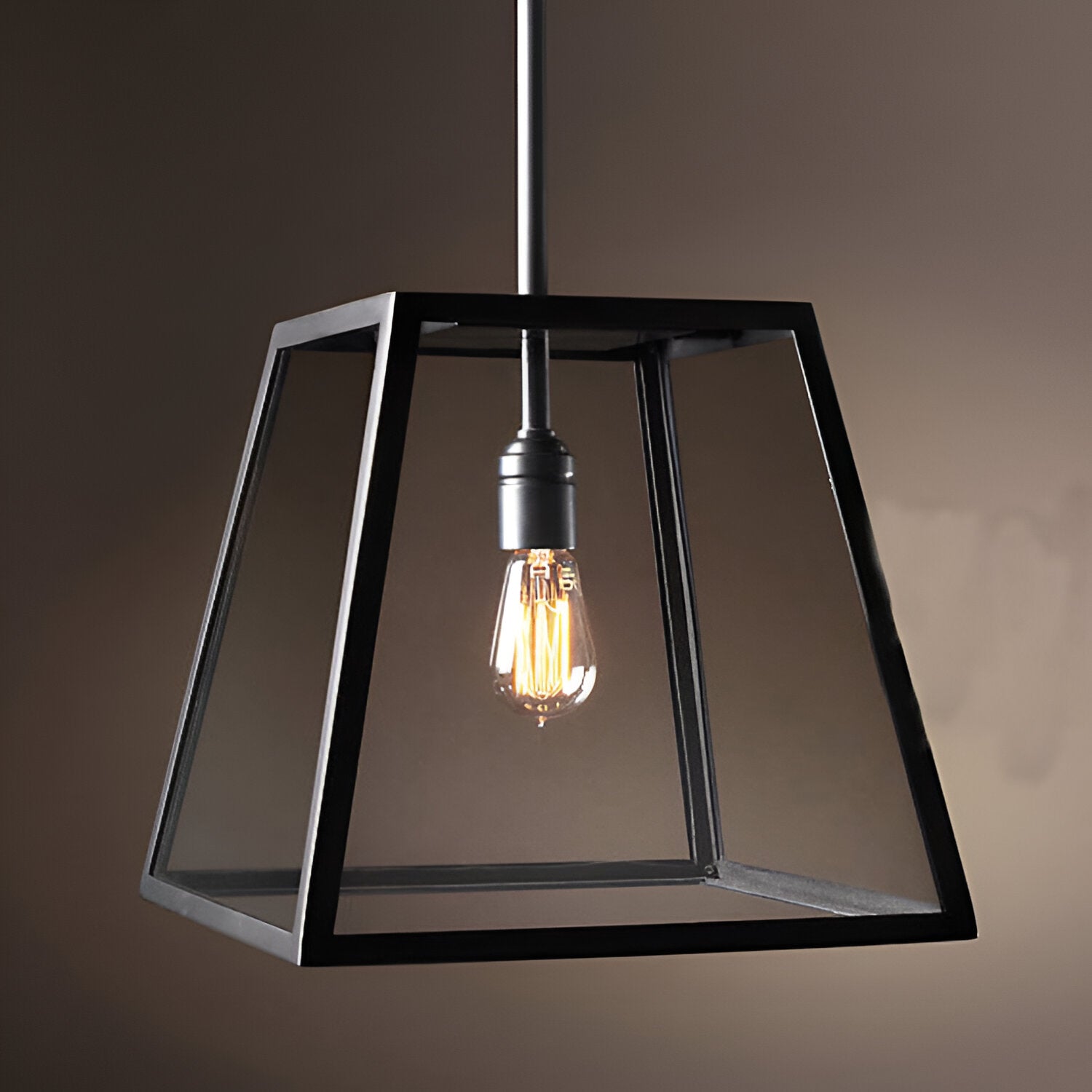 Retro Industrial Style Glass Pendant Light