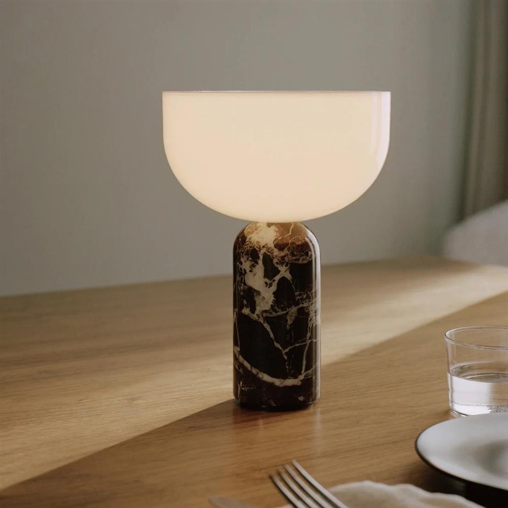 Aria Marble Dome Cordless Modern Marble Table Lamp