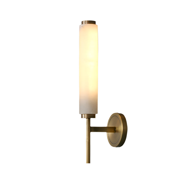 Nordic Brass Marble Tube Wall Light