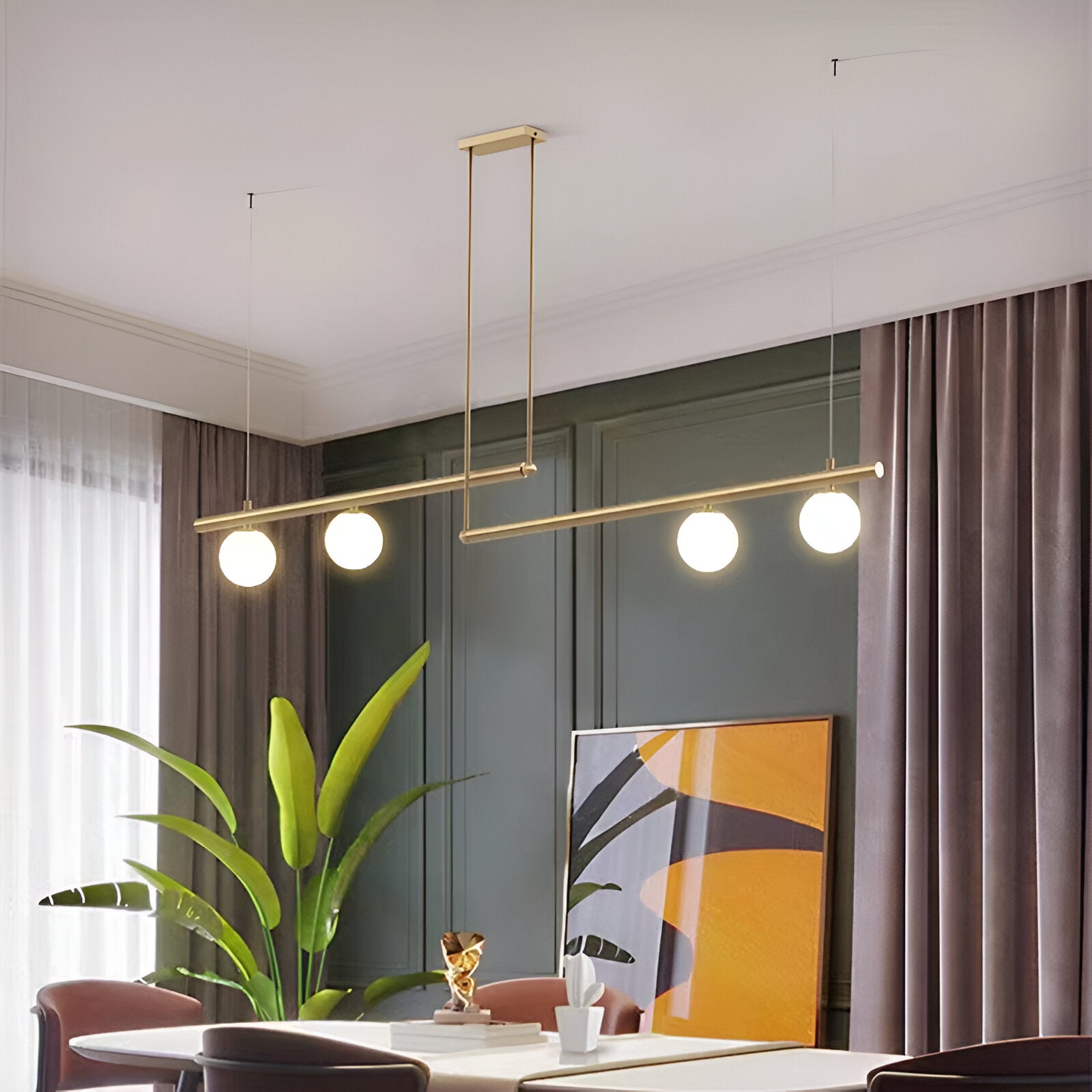 Nordic Glass Linear Luxury Pendant Light