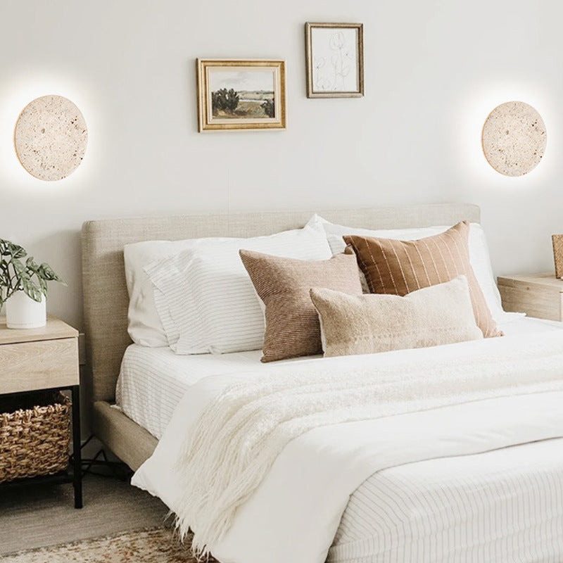 Travertine Stone Round Wall Light