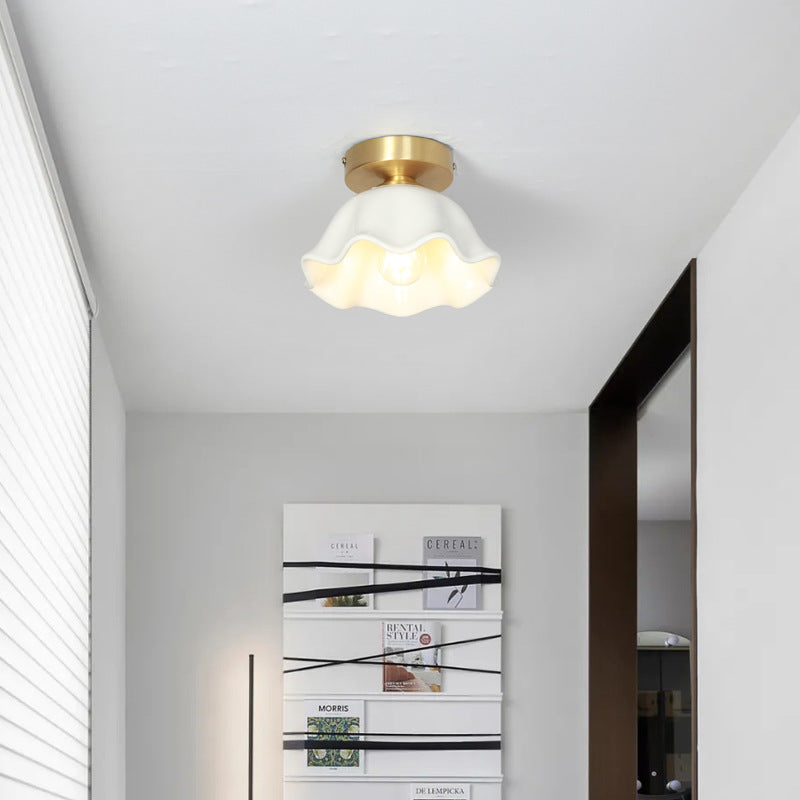 Blossom Glow Mid-Century Ceramic Ceiling Light