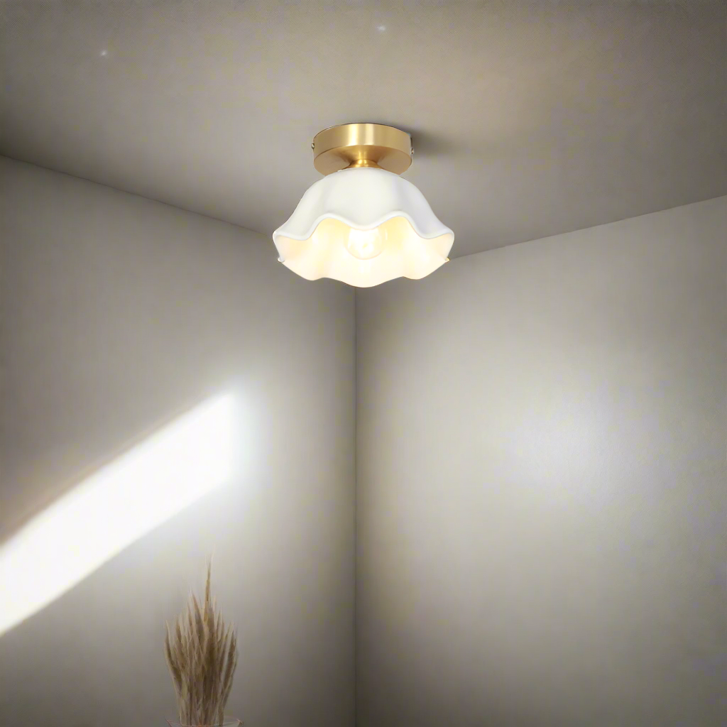 Blossom Glow Mid-Century Ceramic Ceiling Light