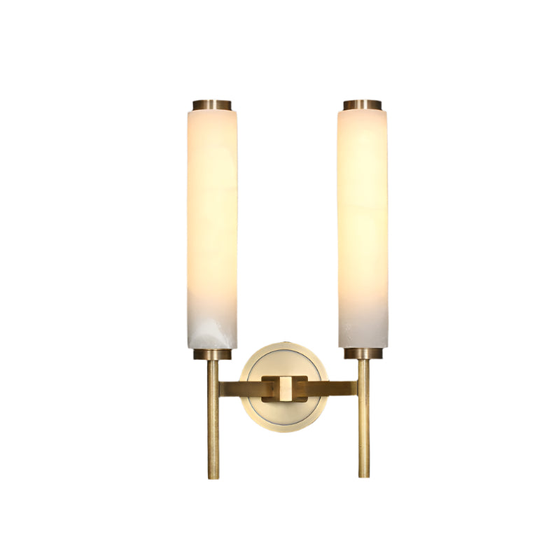 Nordic Brass Marble Tube Wall Light