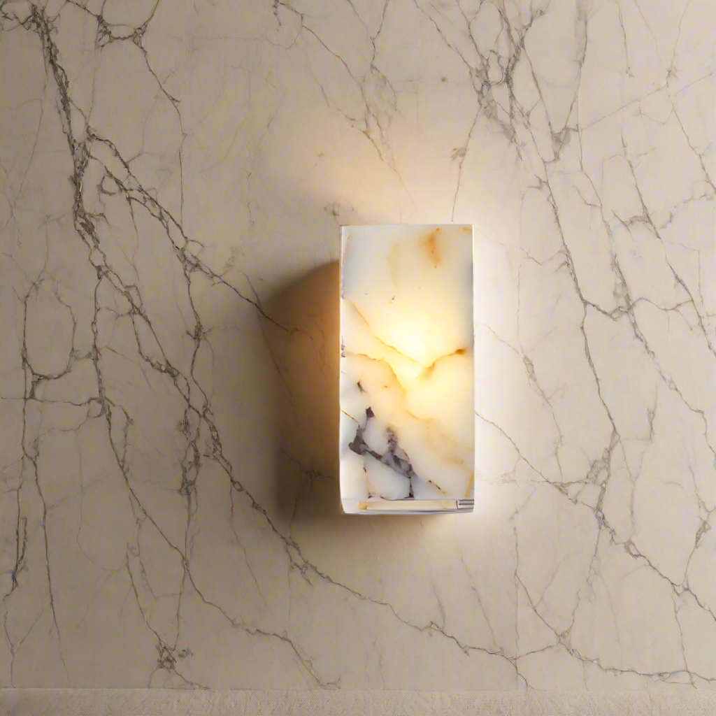Lampada da parete in pietra naturale Moonshade in marmo di lusso