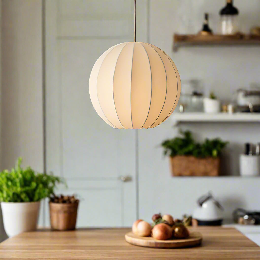 Makoto Silk Lantern Minimalist Japandi Pendant Light